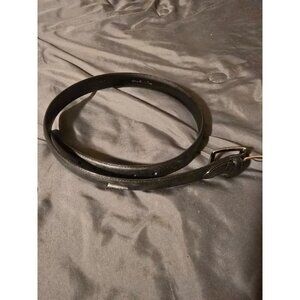 Polo Ralph Lauren Italian Leather Black Mens Belt waist 34 inches Silver Buckle